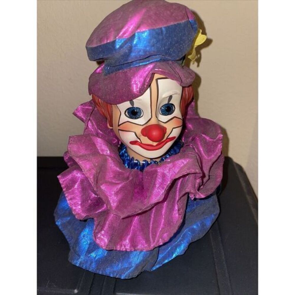 VINTAGE BRINNS 1988 Rotating CLOWN HEAD MUSIC BOX